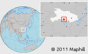 Gray Location Map of Gong An, highlighted parent region