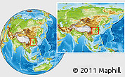 Physical Location Map of Gong An, within the entire country