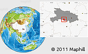 Physical Location Map of Gong An, highlighted country, highlighted parent region