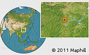 Satellite Location Map of Gong An