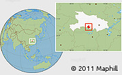 Savanna Style Location Map of Gong An, highlighted parent region