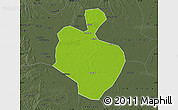 Physical Map of Gong An, darken, semi-desaturated