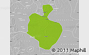 Physical Map of Gong An, lighten, desaturated