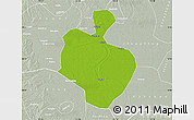 Physical Map of Gong An, lighten, semi-desaturated