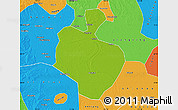 Physical Map of Gong An, political outside
