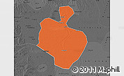 Political Map of Gong An, darken, desaturated