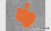 Political Map of Gong An, desaturated