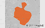 Political Map of Gong An, lighten, desaturated