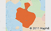 Political Map of Gong An, lighten