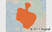 Political Map of Gong An, lighten, semi-desaturated