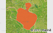 Political Map of Gong An, satellite outside