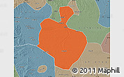 Political Map of Gong An, semi-desaturated
