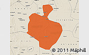 Political Map of Gong An, shaded relief outside