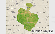 Satellite Map of Gong An, shaded relief outside