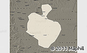 Shaded Relief Map of Gong An, darken