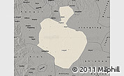Shaded Relief Map of Gong An, darken, semi-desaturated