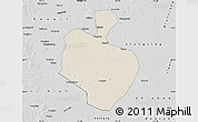 Shaded Relief Map of Gong An, desaturated