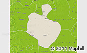 Shaded Relief Map of Gong An, physical outside