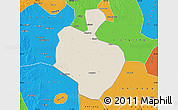 Shaded Relief Map of Gong An, political outside