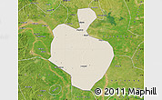 Shaded Relief Map of Gong An, satellite outside