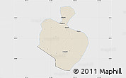 Shaded Relief Map of Gong An, single color outside