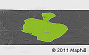 Physical Panoramic Map of Gong An, darken, desaturated