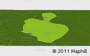 Physical Panoramic Map of Gong An, darken