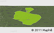Physical Panoramic Map of Gong An, darken, semi-desaturated