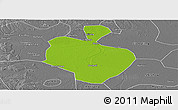 Physical Panoramic Map of Gong An, desaturated