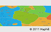 Physical Panoramic Map of Gong An, political outside