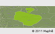 Physical Panoramic Map of Gong An, semi-desaturated