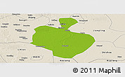 Physical Panoramic Map of Gong An, shaded relief outside