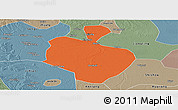 Political Panoramic Map of Gong An, semi-desaturated