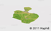 Satellite Panoramic Map of Gong An, cropped outside
