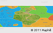 Satellite Panoramic Map of Gong An, political outside