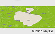 Shaded Relief Panoramic Map of Gong An, physical outside