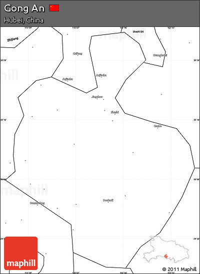 Blank Simple Map of Gong An