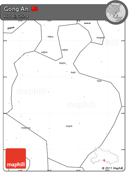 Blank Simple Map of Gong An