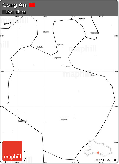 Blank Simple Map of Gong An
