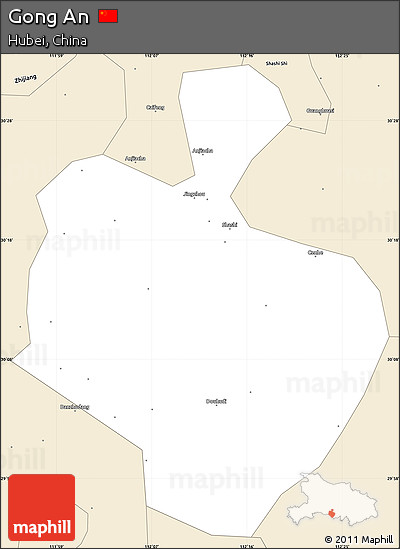 Classic Style Simple Map of Gong An