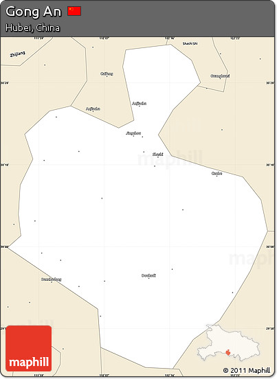 Classic Style Simple Map of Gong An