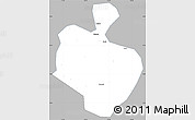 Gray Simple Map of Gong An, single color outside