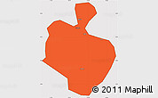 Political Simple Map of Gong An, cropped outside
