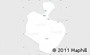 Silver Style Simple Map of Gong An, single color outside
