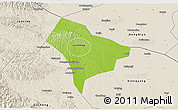 Physical 3D Map of Guanghua, shaded relief outside