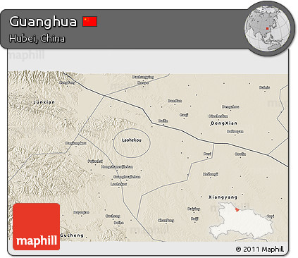 Shaded Relief 3D Map of Guanghua