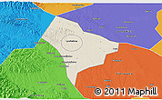 Shaded Relief 3D Map of Guanghua, political outside
