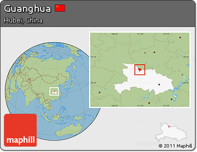Savanna Style Location Map of Guanghua, highlighted parent region