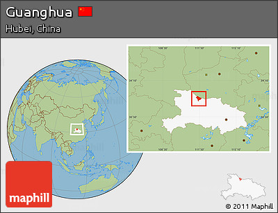 Savanna Style Location Map of Guanghua, highlighted parent region