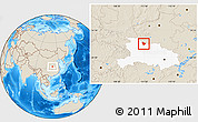 Shaded Relief Location Map of Guanghua, highlighted parent region